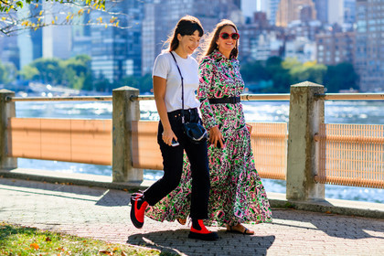 atmosphere details, black bag, black belt, black denim, black sandals, clara cornet, denim pants, fashion week, frenchystyle, full length, FW, horizontal, jeans, jonathan paciullo, laure heriard dubreuil, leather bag, leather belt, leather boots, leather shoes, long dress, multicolor dress, NEW YORK, NYFW, printed dress, red boots, SPRING SUMMER 2017, SS 17, street style, sunglasses, trousers, white t shirt, woman