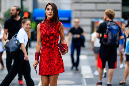 atmosphere details, bracelet, camila coelho, christian dior, detail, fashion week, frenchystyle, FW, horizontal, jonathan paciullo, leather bag, NEW YORK, NYFW, red bag, red dress, SPRING SUMMER 2017, SS 17, street style, woman