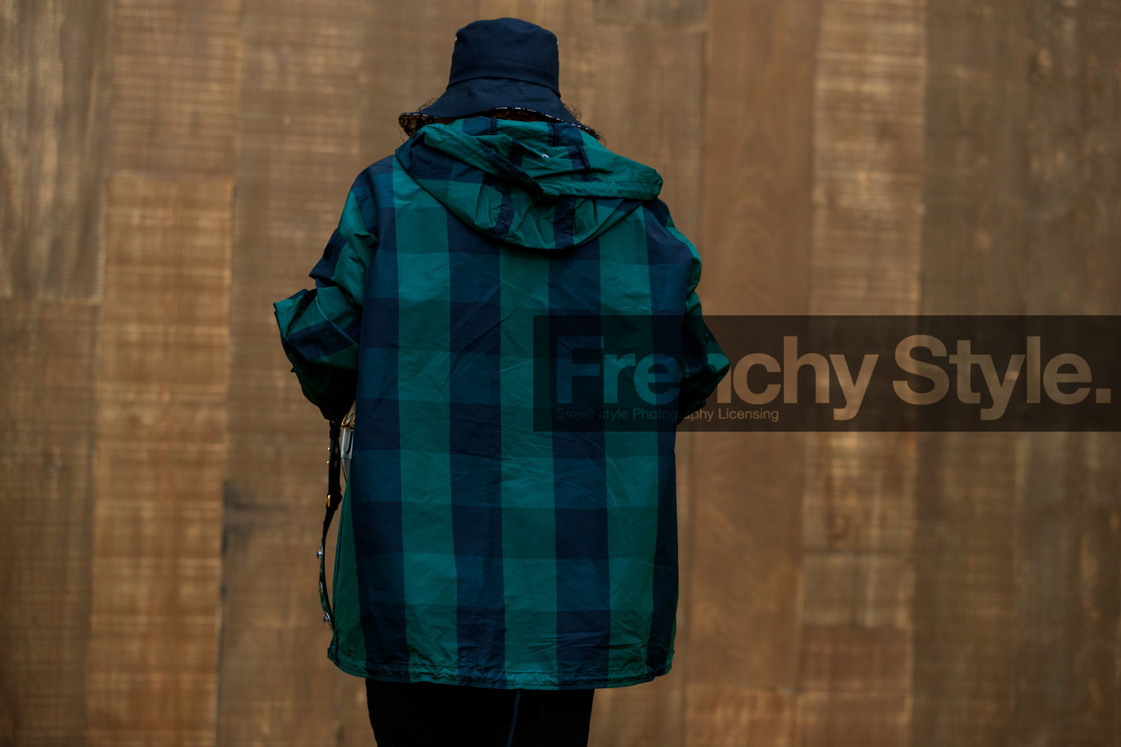 brittany xavier, black hat, tulle hat, dior hat, back details, black jacket, green jacket, checked jacket, hoodie, dior jacket, fashion week, frenchystyle, FW, jonathan paciullo, street style, SPRING SUMMER 2020, SS 20, PFW, PARIS, horizontal, atmosphere details, detail