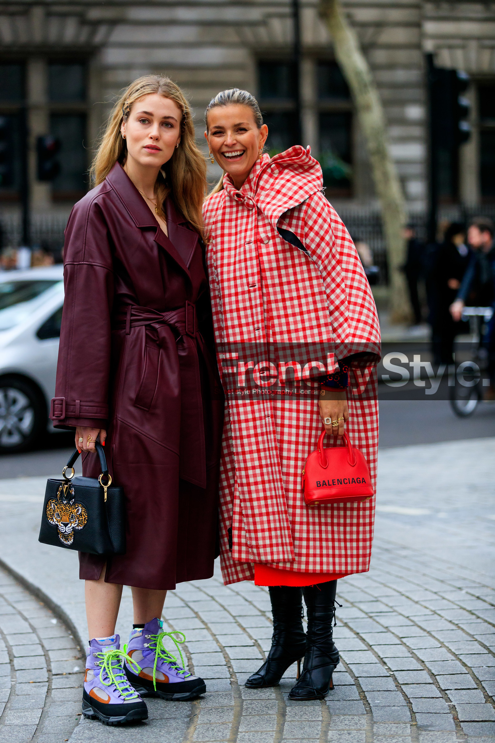 balenciaga, black shoes, checked, gingham, graphic bag, graphic jacket, high boots, high heels, leather bag, leather shoes, plaid, printed bag, printed jacket, red bag, red coat, red scarf, animal print, Annabel Rosendahl, black bag, bordeaux, burgundy, graphic bag, leather bag, leather coat, leather shoes, louis vuitton, printed bag, purple boots, red coat, trench coat, LONDON, LFW, fashion week, frenchystyle, FW, jonathan paciullo, street style, AUTUMN WINTER 2019-2020, AW 19-20, FW 19-20, FALL WINTER 2019-2020, vertical, full length
