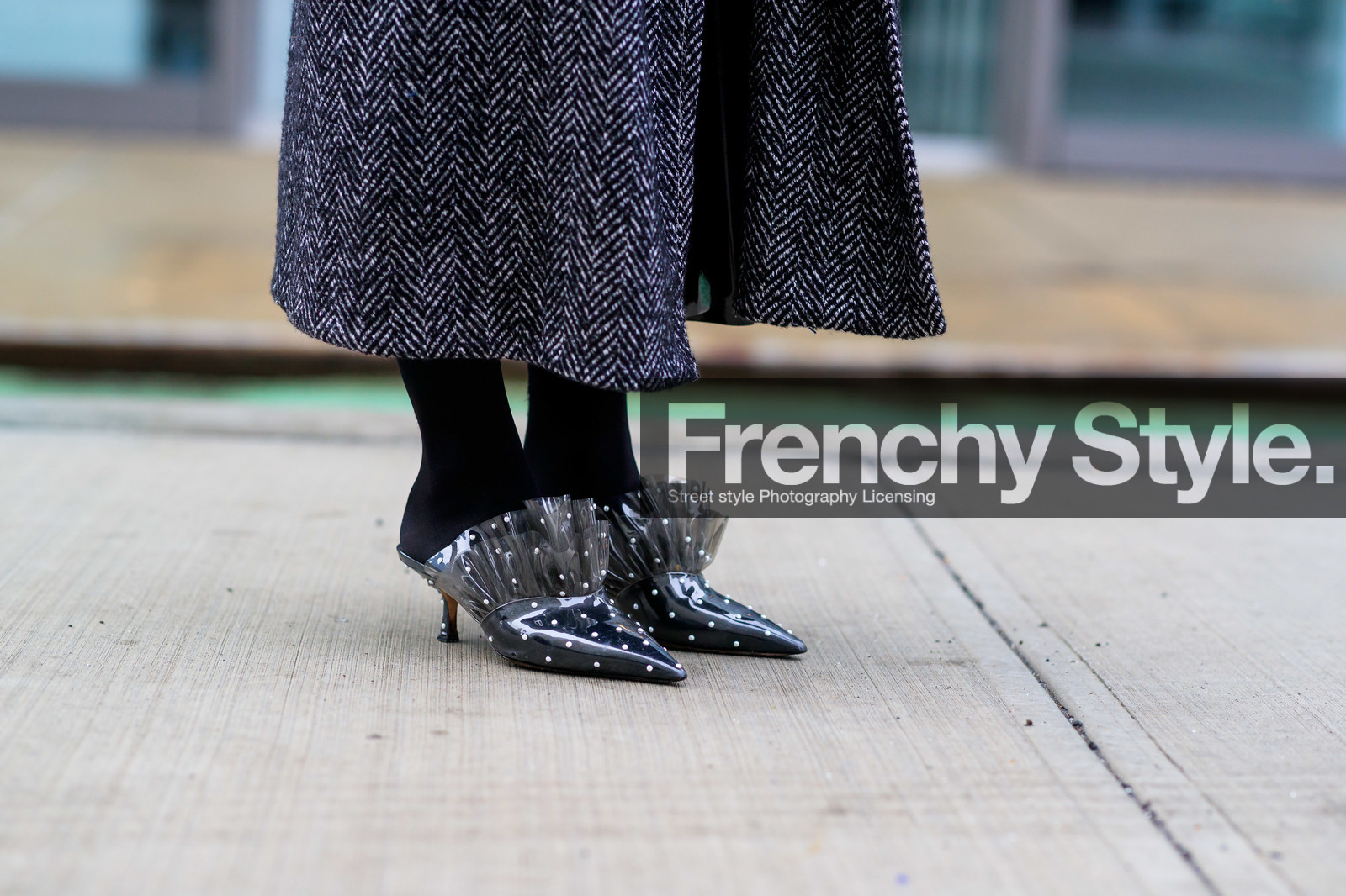 ada kokosar, black tights, plastic shoes, ruffle shoes, sharp end shoes, kitten heels slippers, polka dots shoes, pearl embroidered shoes, fashion week, frenchystyle, FW, jonathan paciullo, street style, NYFW, NEW YORK, AUTUMN WINTER 2020-2021, FALL WINTER 2020-2021, FW 20-21, horizontal, atmosphere details, detail