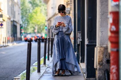ballerinas, chanel, grey shoes, grey skirt, grey sweater, leather shoes, pleated skirt, sunglasses, fashion week, frenchystyle, FW, jonathan paciullo, street style, PFW, PARIS, atmosphere details, horizontal, full length, AUTUMN WINTER 2018-2019, FALL WINTER 2018-2019, FW 18-19