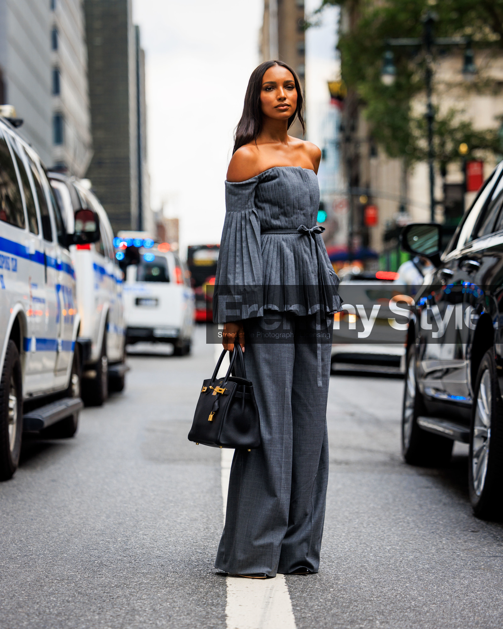 Jasmine Tookes arriving at micheal kors show during new york fashion week spring summer 2024