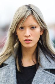 AUTUMN WINTER 2016-2017, AW 16-17, black t shirt, caban, dyed hair, eyebrow, FALL WINTER 2016-2017, fashion week, frenchystyle, FW, FW 16-17, grey coat, grey hair, grey jacket, jonathan paciullo, LFW, LONDON, long hair, marga esquivel, MENSWEAR, model, natural, portrait, skincare, street style, vertical