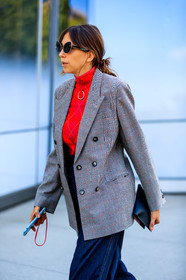 atmosphere details, blazer, blue denim, checked jacket, denim pants, detail, fashion week, frenchystyle, FW, graphic jacket, grey jacket, jeans, jonathan paciullo, NEW YORK, NYFW, plaid, printed jacket, red sweater, SPRING SUMMER 2018, SS 18, street style, sunglasses, trousers, vertical
