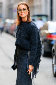 black belt, fringes, grey skirt, grey sweater, lena lademann, studs, sunglasses, fashion week, frenchystyle, FW, jonathan paciullo, street style, MFW, MILAN, SPRING SUMMER 2019, SS 19, vertical, atmosphere details, detail