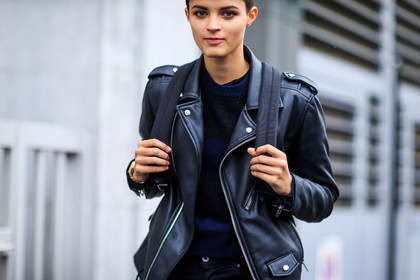 atmosphere details, AUTUMN WINTER 2016-2017, AW 16-17, backpack, black denim, black jacket, black perfecto, denim pants, detail, FALL WINTER 2016-2017, fashion week, frenchystyle, FW, FW 16-17, horizontal, isabella emmack, jeans, jonathan paciullo, leather jacket, leather perfecto, LFW, LONDON, MENSWEAR, model, short hair, street style, trousers