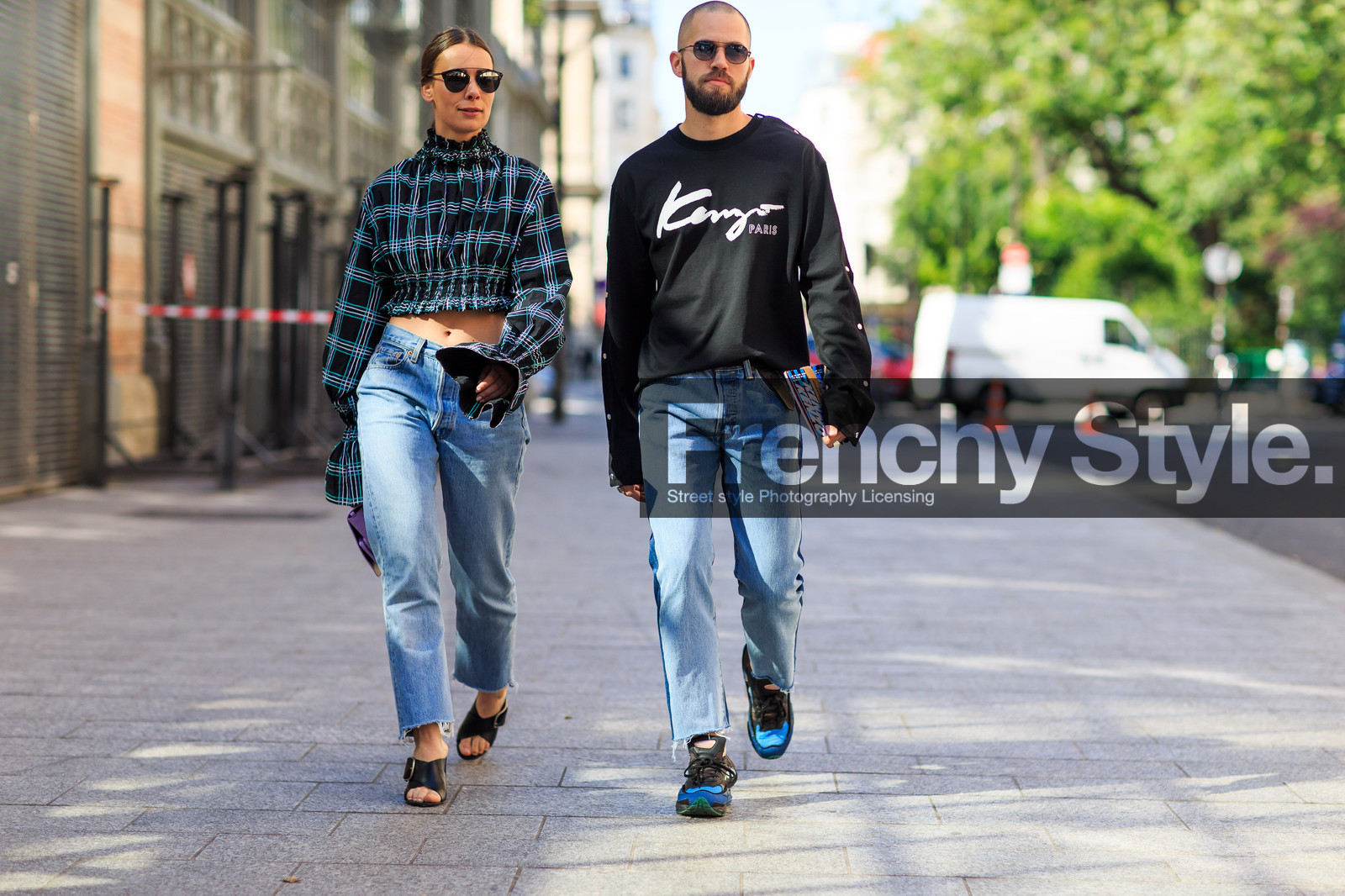 atmosphere details, black mules, black sneakers, black sweater, blue denim, blue shirt, blue sneakers, check shirt, checked top, denim pants, fashion week, frenchystyle, FW, geometric, graphic shirt, high heels, horizontal, jeans, jonathan paciullo, kenzo, leather bag, leather shoes, MENSWEAR, mules, PARIS, PFW, plaid, printed shirt, printed sweater, purple bag, SPRING SUMMER 2017, SS 17, street style, striped shirt, sunglasses, trousers