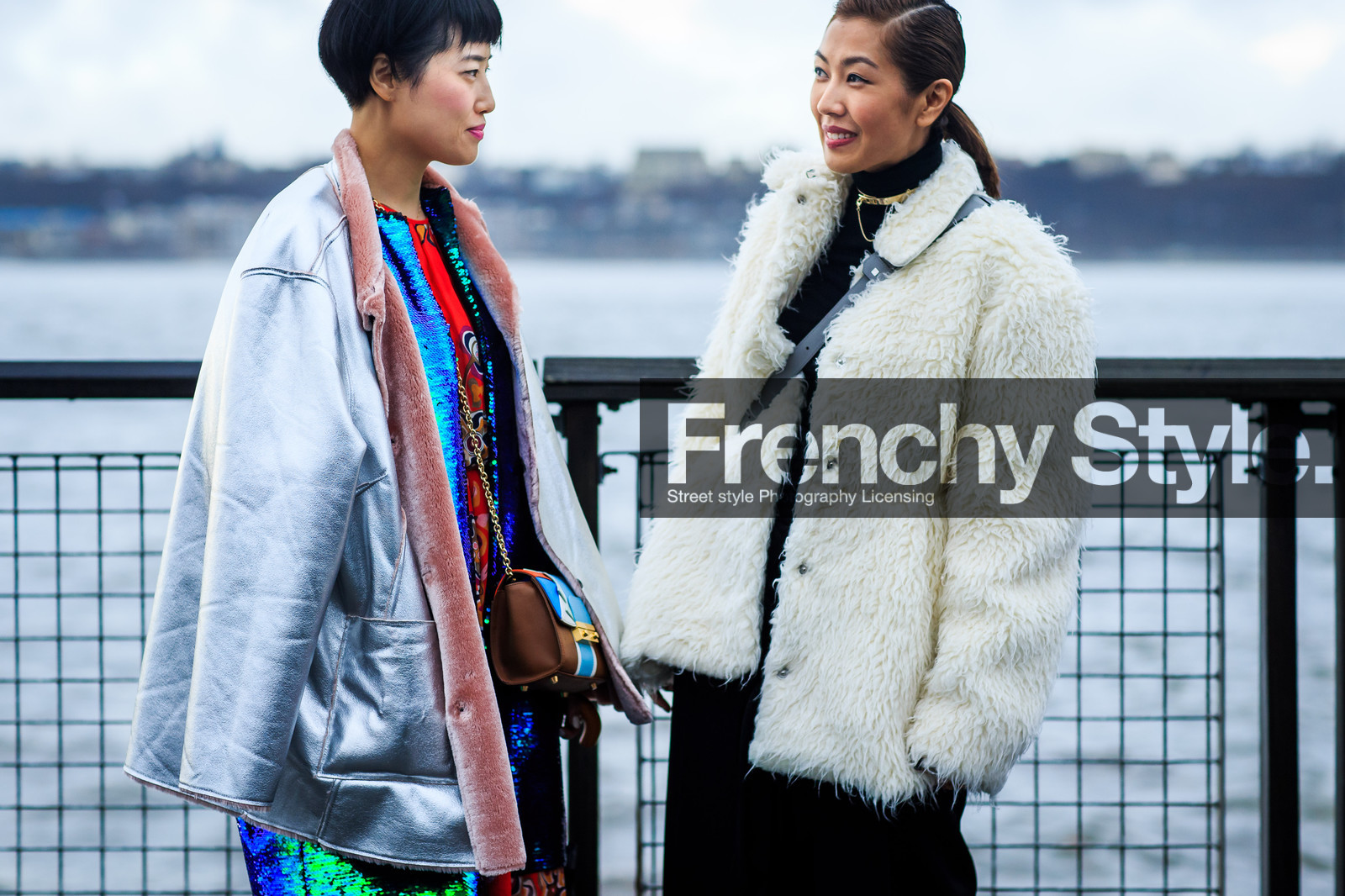 atmosphere details, AUTUMN WINTER 2016-2017, AW 16-17, black dress, brown bag, caban, chocker, detail, fashion week, frenchystyle, fur coat, fur jacket, FW, FW 16-17, glitter, group of people, horizontal, jonathan paciullo, leather bag, leather jacket, metallic, metallic jacket, NEW YORK, NYFW, pink fur, printed bag, sequined, sequined top, shiny, silver jacket, street style, white coat, white fur, white jacket, woman