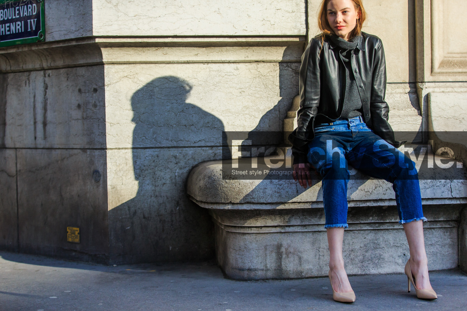 atmosphere details, AUTUMN WINTER 2016-2017, AW 16-17, beige shoes, black shirt, black sweater, black turtleneck, blue denim, denim pants, detail, FALL WINTER 2016-2017, fashion week, frenchystyle, FW, FW 16-17, high heels, horizontal, jeans, jonathan paciullo, leather shirt, leather shoes, nude heels, PARIS, PFW, street style, trousers