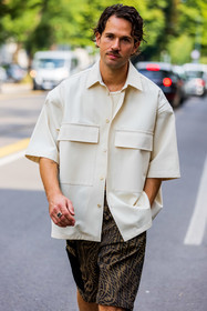 brown short, fendi short, Jean-Sebastien Roques, logo print, menswear, shirt, white shirt, fashion week, frenchystyle, FW, jonathan paciullo, street style, MFW, MILAN, SPRING SUMMER 2022, SS 22, vertical, atmosphere details, detail