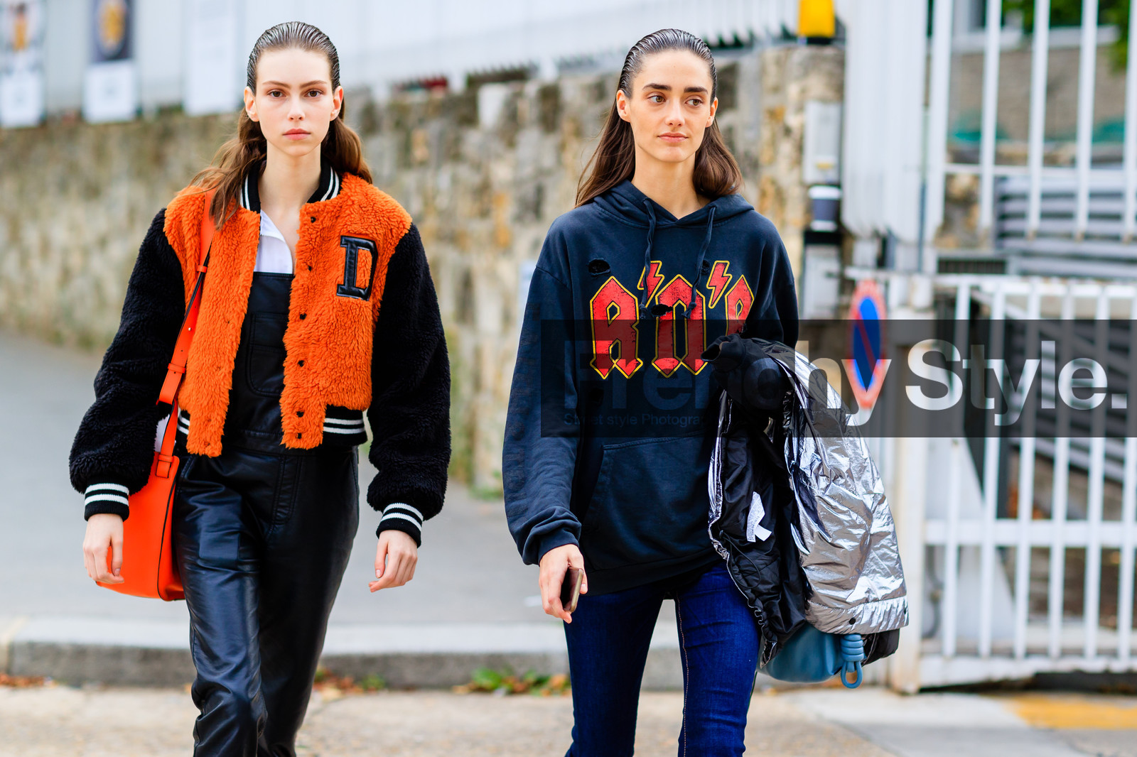 american, atmosphere details, black overall, black pants, black sweater, blue bag, blue denim, denim pants, detail, down jacket, fashion week, frenchystyle, FW, hoodie, horizontal, jeans, jonathan paciullo, jw anderson, leather bag, leather overall, leather pants, model, orange jacket, PARIS, PFW, printed sweater, silver jacket, SPRING SUMMER 2017, SS 17, street style, teddy jacket, trousers
