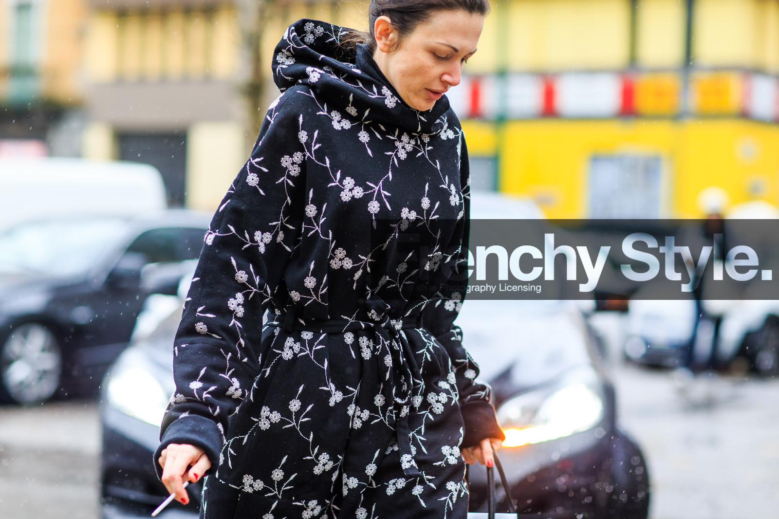 atmosphere details, AUTUMN WINTER 2016-2017, AW 16-17, black coat, detail, embroidered coat, FALL WINTER 2016-2017, fashion week, floral, flower, frenchystyle, FW, FW 16-17, hood, horizontal, jonathan paciullo, LFW, LONDON, MENSWEAR, printed coat, street style