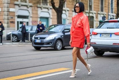 atmosphere details, AUTUMN WINTER 2016-2017, AW 16-17, FALL WINTER 2016-2017, fashion week, fendi, frenchystyle, full length, FW, FW 16-17, high heels, horizontal, jonathan paciullo, leather bag, leather shoes, LFW, LONDON, MENSWEAR, mini bag, red bag, red shirt, red skirt, short hair, street style, sunglasses, tucked in, white bag, white heels, white shoes, yoyo cao