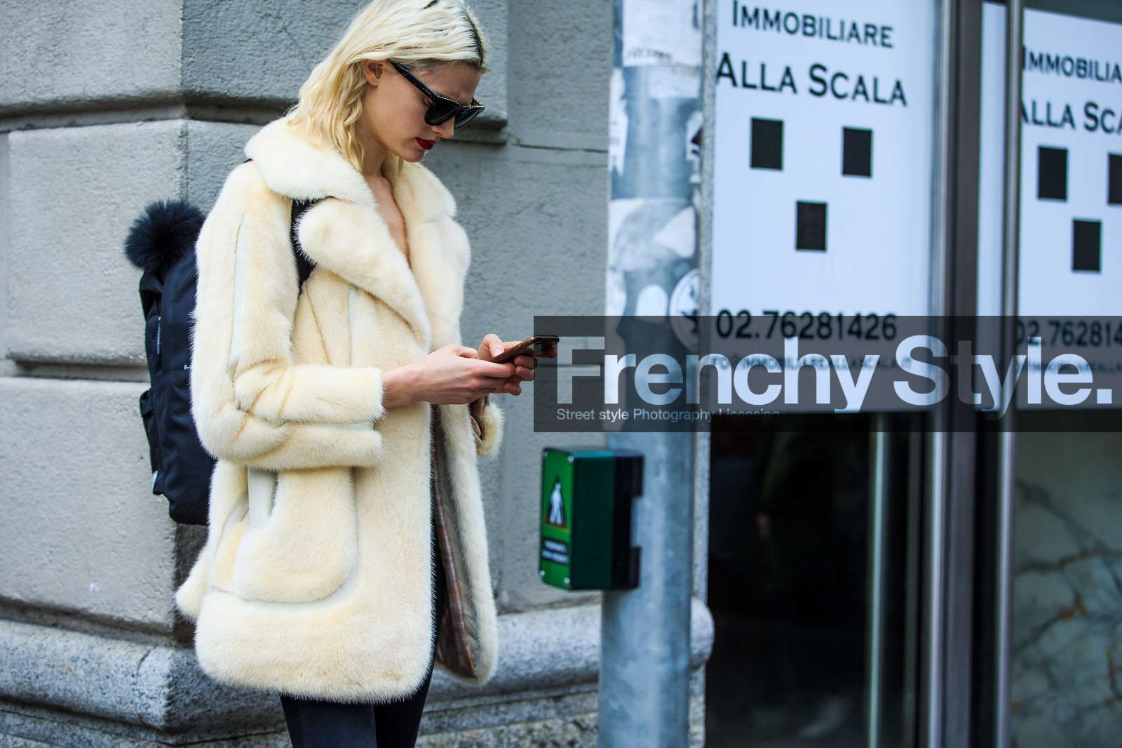 atmosphere details, AUTUMN WINTER 2016-2017, AW 16-17, black denim, denim pants, detail, FALL WINTER 2016-2017, fashion week, frenchystyle, fur coat, fur jacket, FW, FW 16-17, golden top, horizontal, jeans, jonathan paciullo, LFW, LONDON, MENSWEAR, model, red lips, street style, sunglasses, trousers, white coat, white fur, white jacket
