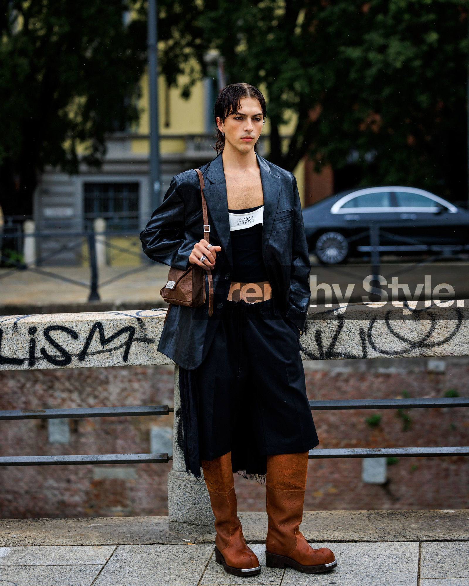 street style, jonathan paciullo, FW, fashion week, frenchystyle, MFW, MILAN, SPRING SUMMER 2024, SS 24, vertical, full length