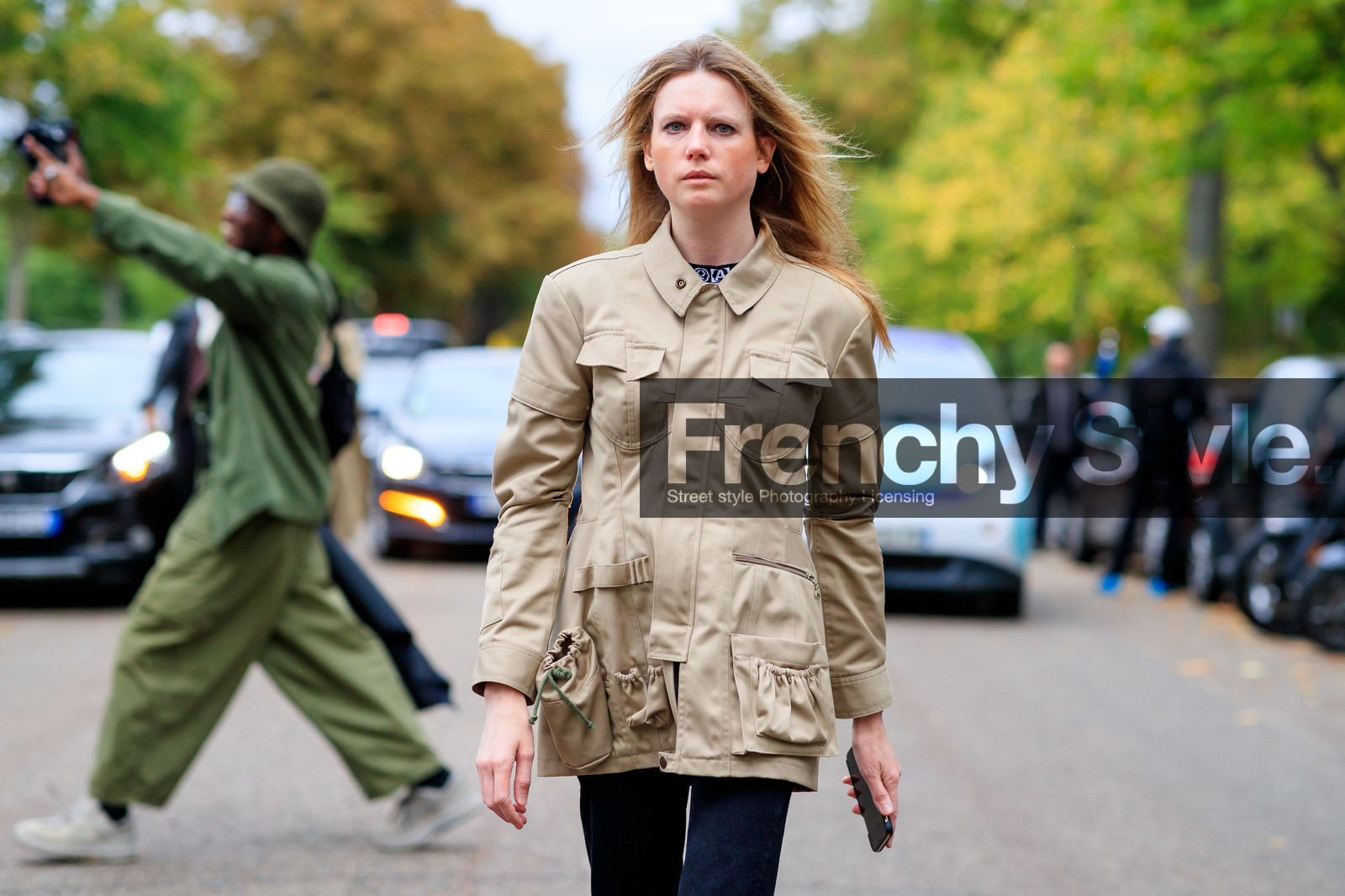 beige jacket, safari jacket, multi pocket jacket, fashion week, frenchystyle, FW, jonathan paciullo, street style, SPRING SUMMER 2020, SS 20, PFW, PARIS, horizontal, atmosphere details, detail