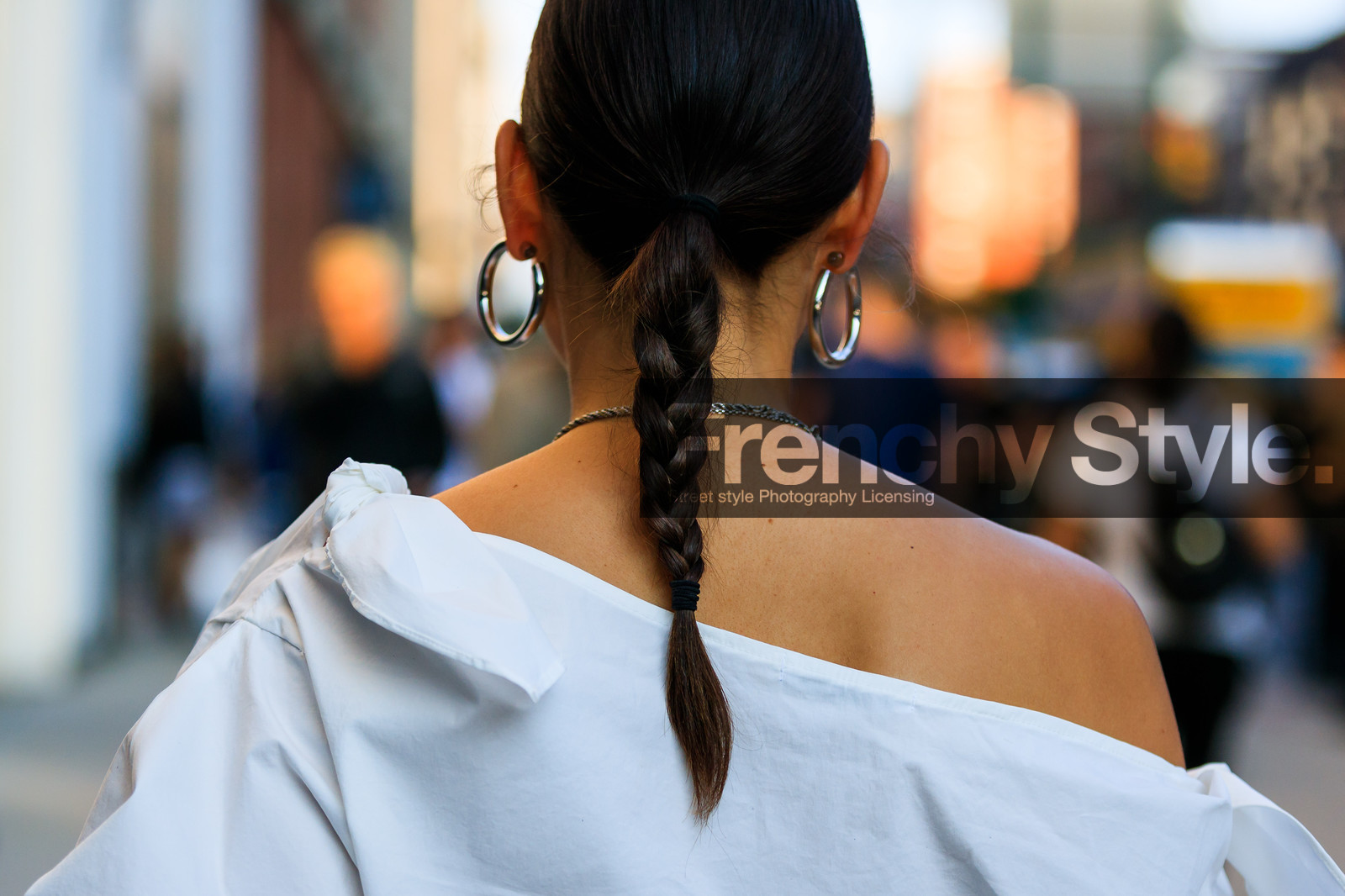 atmosphere details, back detail, braids, detail, earrings, fashion week, frenchystyle, FW, horizontal, jonathan paciullo, NEW YORK, NYFW, rachael wang, SPRING SUMMER 2018, SS 18, street style, white shirt