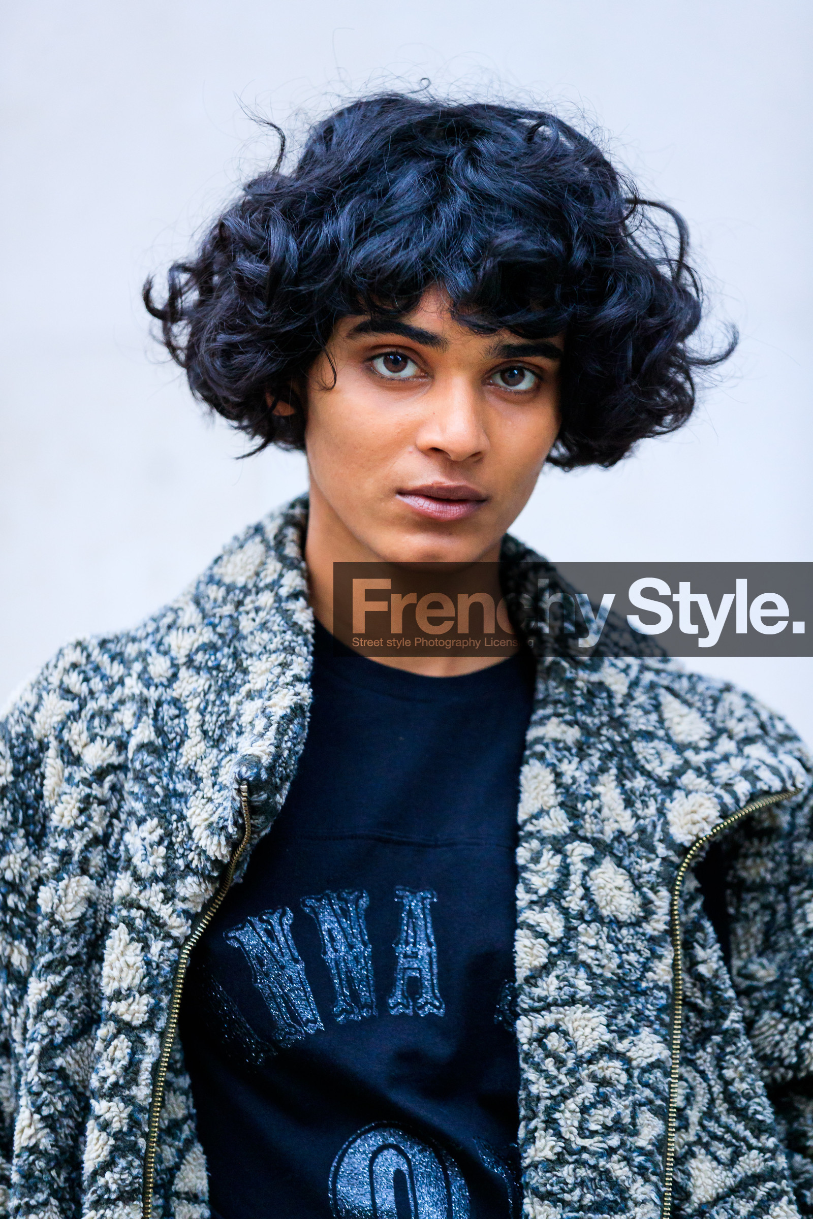 AUTUMN WINTER 2017-2018, AW 17-18, black sweater, detail, FALL WINTER 2017-2018, fashion week, frenchystyle, fur jacket, FW, FW 17-18, jonathan paciullo, LFW, LONDON, model, portrait, printed jacket, street style, vertical
