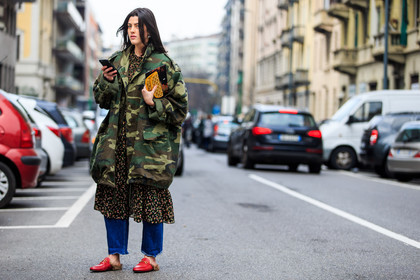 atmosphere details, AUTUMN WINTER 2016-2017, AW 16-17, blue denim, camo jacket, camouflage, denim pants, embroidered slippers, FALL WINTER 2016-2017, fashion week, frenchystyle, full length, fur shoes, FW, FW 16-17, goyard, green coat, green jacket, gucci, horizontal, jeans, jonathan paciullo, LFW, LONDON, MENSWEAR, military jacket, printed jacket, red shoes, red slippers, street style, trousers