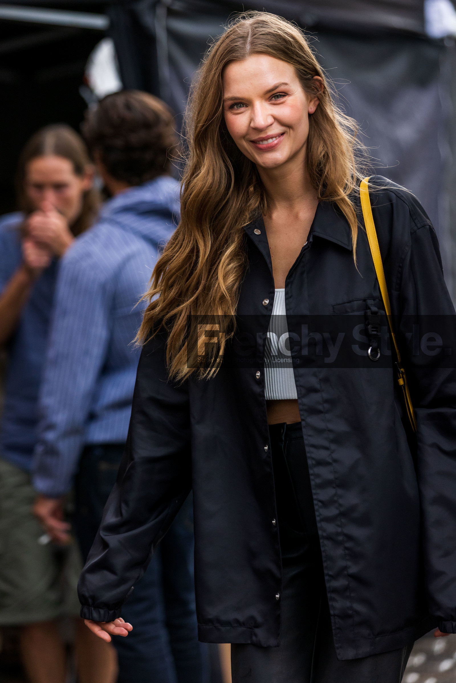 Josephine Skriver, black shirt, overshirt, fashion week, frenchystyle, FW, jonathan paciullo, street style, SPRING SUMMER 2022, SS 22, COPENHAGEN, CPHFW, vertical, atmosphere details
