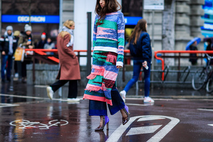 atmosphere details, AUTUMN WINTER 2016-2017, AW 16-17, blue denim, brown boots, denim pants, detail, embroidered dress, erika boldrin, FALL WINTER 2016-2017, fashion week, frenchystyle, FW, FW 16-17, graphic dress, green, high heels, horizontal, jeans, jonathan paciullo, knit dress, leather boots, leather shoes, LFW, LONDON, MENSWEAR, pink, printed dress, red, salmon, street style, trousers, turquoise, white