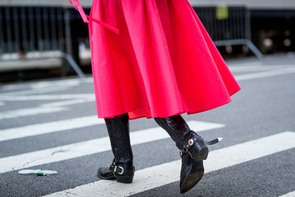atmosphere details, black boots, cowboy boots, detail, fashion week, frenchystyle, FW, high boots, horizontal, jan-michael quammie, jonathan paciullo, NEW YORK, NYFW, pink dress, SPRING SUMMER 2018, SS 18, street style