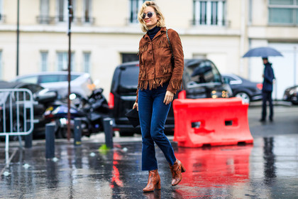 adenorah, animal print, atmosphere details, AUTUMN WINTER 2016-2017, AW 16-17, blue, blue denim, bronze, brown, brown bag, brown boots, brown jacket, denim pants, FALL WINTER 2016-2017, fashion week, frenchystyle, fringes, full length, FW, FW 16-17, horizontal, jeans, jonathan paciullo, leather boots, leather jacket, PARIS, PFW, pierre hardy, snake print, street style, suede jacket, sunglasses, trousers
