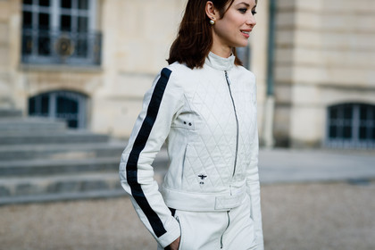 biker jacket, christian dior, leather jacket, leather pants, trousers, white jacket, white pants, fashion week, frenchystyle, FW, jonathan paciullo, street style, PFW, PARIS, SPRING SUMMER 2017, SS 17, HAUTE COUTURE, atmosphere details, detail, horizontal
