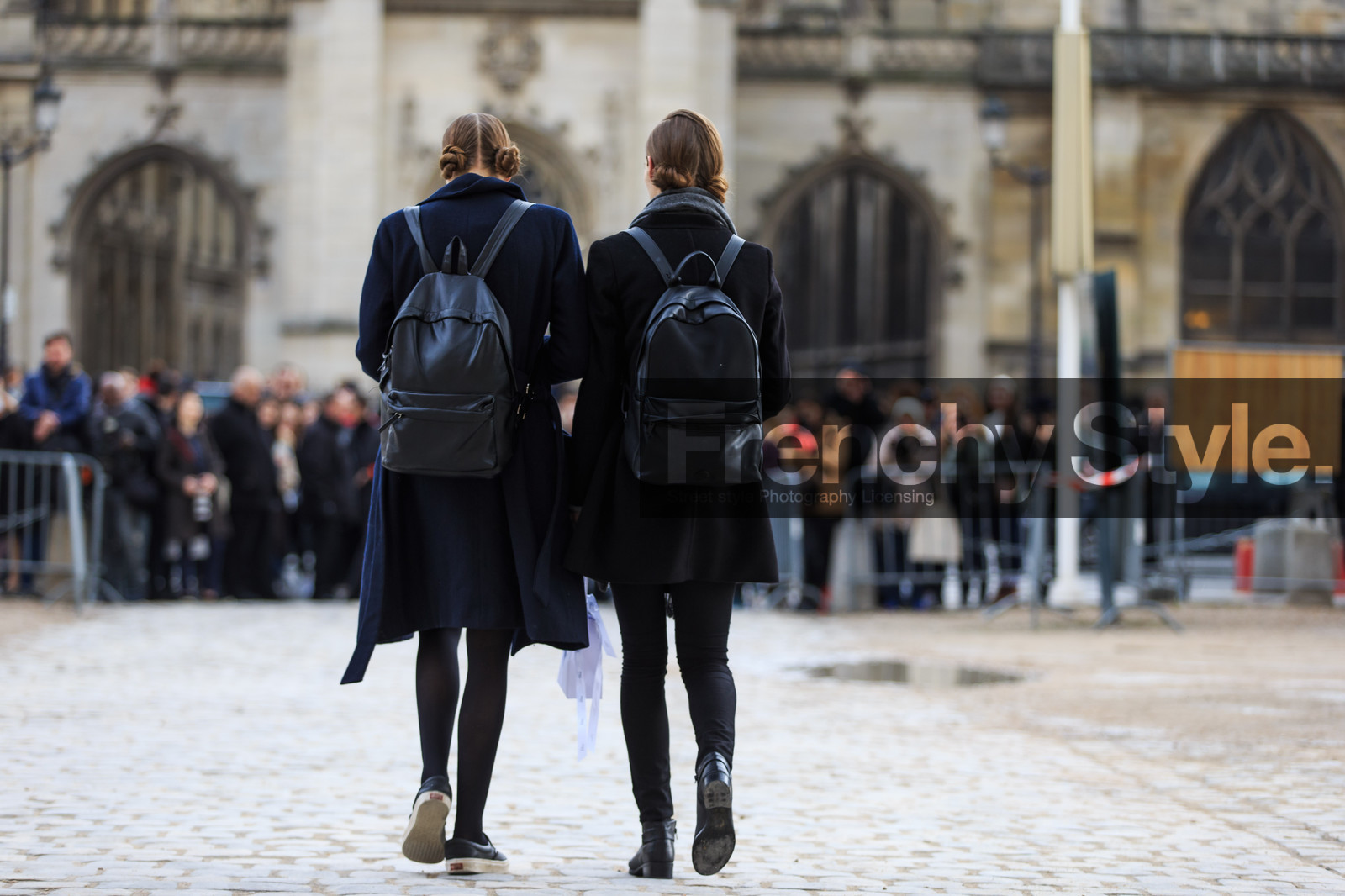 atmosphere details, AUTUMN WINTER 2016-2017, AW 16-17, back detail, black bag, black coat, black jacket, FALL WINTER 2016-2017, fashion week, frenchystyle, full length, FW, FW 16-17, horizontal, jonathan paciullo, leather backpack, model, PARIS, PFW, street style
