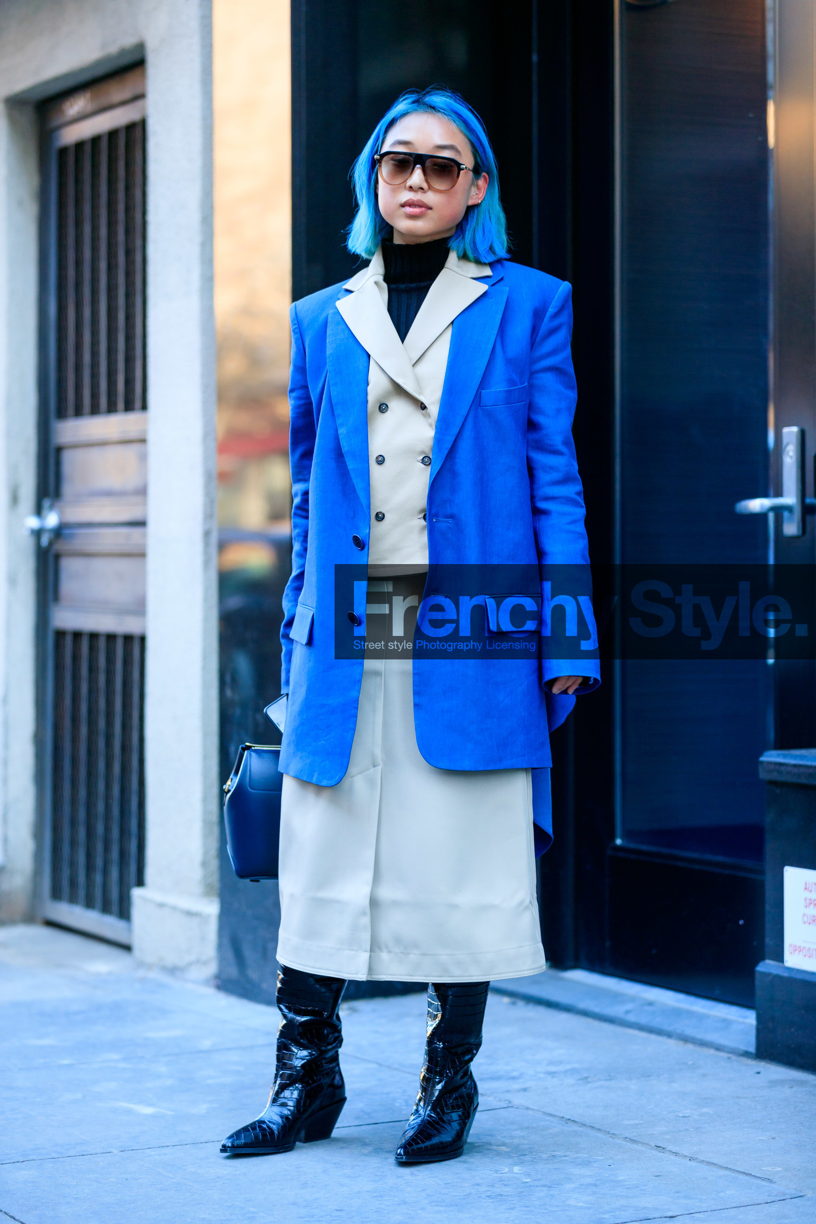 black shoes, high heels, leather bag, leather shoes, Margaret Zhang, sunglasses, street style, jonathan paciullo, frenchystyle, NYFW, NEW YORK, AUTUMN WINTER 2019-2020, AW 19-20, FALL WINTER 2019-2020, FW 19-20, fashion week, FW, vertical, full length
