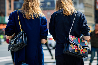 atmosphere details, back detail, black bag, black jacket, detail, embroidered bag, fashion week, frenchystyle, FW, graphic bag, gucci, horizontal, jonathan paciullo, leather bag, NEW YORK, NYFW, printed bag, SPRING SUMMER 2018, SS 18, street style, studs