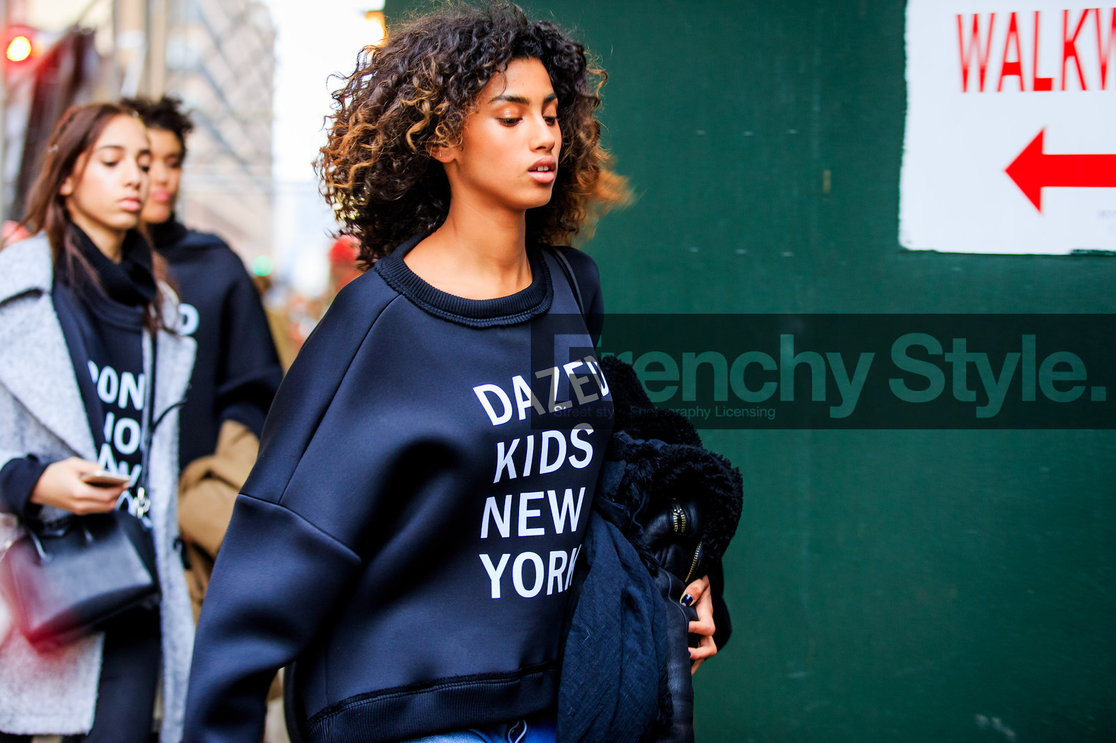 atmosphere details, AUTUMN WINTER 2016-2017, AW 16-17, black bag, black denim, black fur, black jacket, black sweater, blue denim, denim pants, detail, fashion week, frenchystyle, fur jacket, FW, FW 16-17, givenchy, grey coat, horizontal, imaan hamman, jeans, jonathan paciullo, leather bag, message, model, neoprene, NEW YORK, NYFW, printed sweater, shearling, street style, trousers, woman