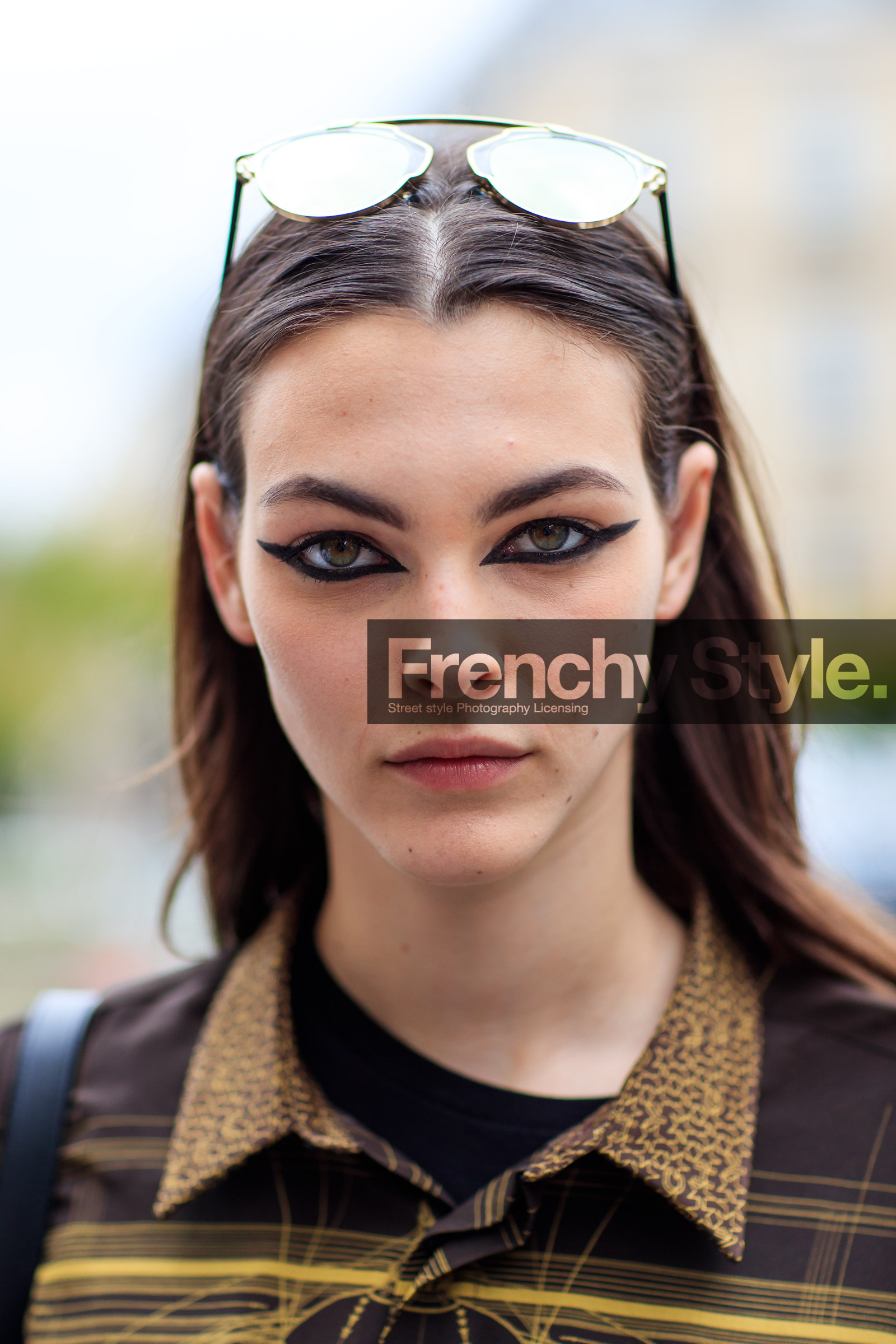 AUTUMN WINTER 2016-2017, AW 16-17, brown shirt, christian dior, detail, eyeliner, FALL WINTER 2016-2017, fashion week, frenchystyle, FW, FW 16-17, HAUTE COUTURE, jonathan paciullo, long hair, MENSWEAR, model, PARIS, PFW, portrait, printed shirt, street style, sunglasses, vertical