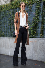 AUTUMN WINTER 2016-2017, AW 16-17, beige jacket, black belt, black denim, brown jacket, dark lips, denim pants, FALL WINTER 2016-2017, fashion week, frenchystyle, full length, FW, FW 16-17, jeans, jonathan paciullo, leather belt, LFW, LONDON, MENSWEAR, model, pulled back hair, street style, sunglasses, trousers, velvet, vertical, white shirt