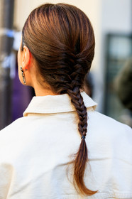 braids, earrings, white jacket, fashion week, frenchystyle, FW, jonathan paciullo, street style, PFW, PARIS, AUTUMN WINTER 2019-2020, AW 19-20, FALL WINTER 2019-2020, FW 19-20, vertical, atmosphere details, detail