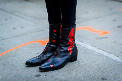 atmosphere details, black boots, detail, fashion week, frenchystyle, FW, horizontal, jonathan paciullo, leather shoes, NEW YORK, NYFW, printed boots, SPRING SUMMER 2018, SS 18, stars, street style
