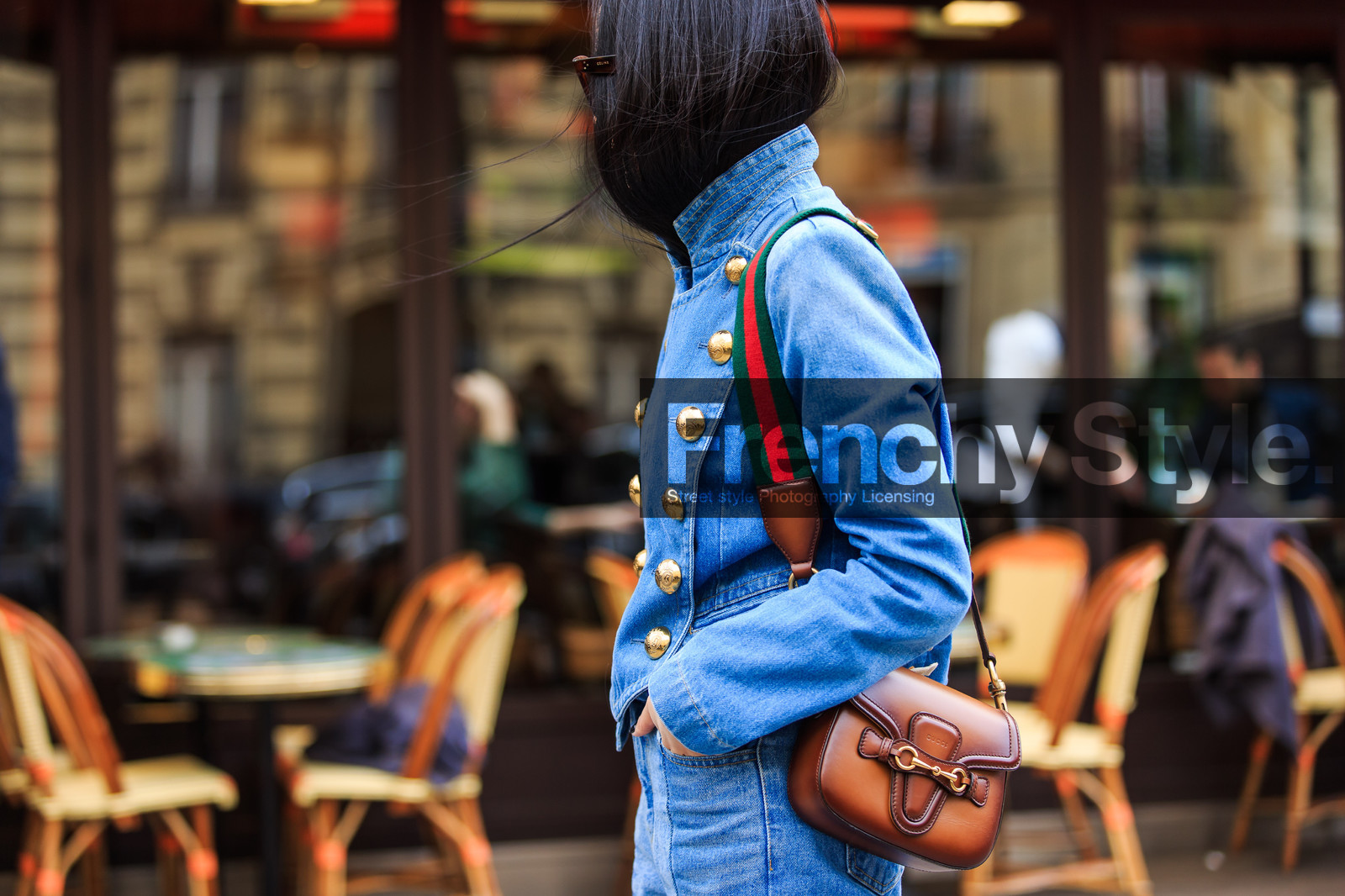 atmosphere details, AUTUMN WINTER 2016-2017, AW 16-17, blue denim, brown bag, céline, denim jacket, denim pants, detail, FALL WINTER 2016-2017, fashion week, frenchystyle, FW, FW 16-17, golden details, gucci, horizontal, jeans, jonathan paciullo, leather bag, PARIS, PFW, street style, sunglasses, trousers, vêtements, yoyo cao