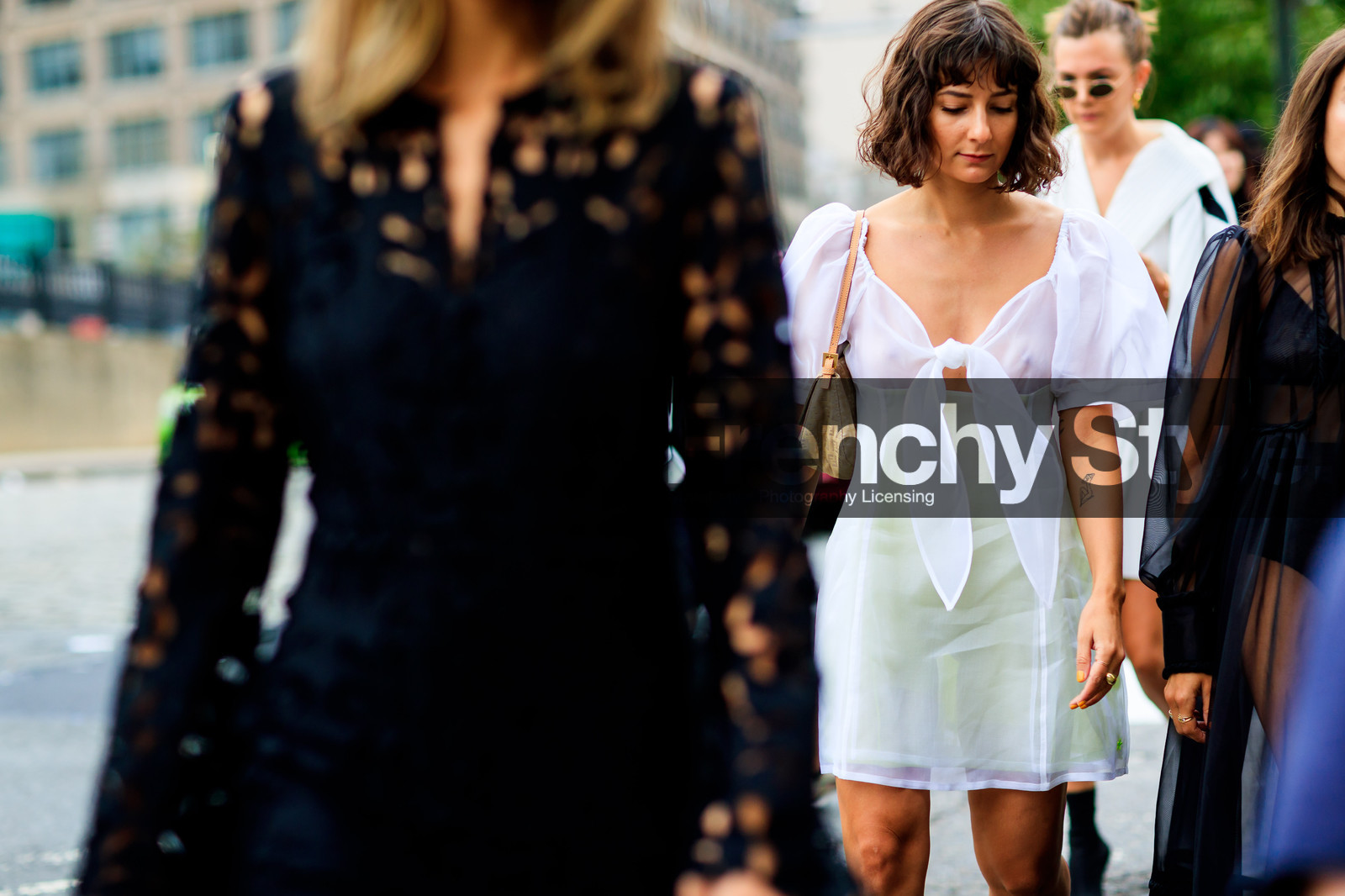 leather bag, tattoos, white dress, fashion week, frenchystyle, FW, jonathan paciullo, street style, NYFW, NEW YORK, SPRING SUMMER 2019, SS 19, atmosphere details, horizontal, detail