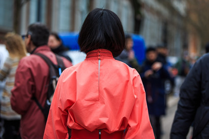 atmosphere details, AUTUMN WINTER 2016-2017, AW 16-17, detail, FALL WINTER 2016-2017, fashion week, fendi, frenchystyle, FW, FW 16-17, horizontal, jonathan paciullo, LFW, LONDON, MENSWEAR, red shirt, red skirt, short hair, street style, sunglasses, tucked in, yoyo cao