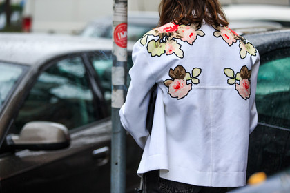 atmosphere details, AUTUMN WINTER 2016-2017, AW 16-17, detail, embroidered jacket, FALL WINTER 2016-2017, fashion week, floral, flower, frenchystyle, FW, FW 16-17, horizontal, jonathan paciullo, LFW, LONDON, MENSWEAR, street style, white jacket