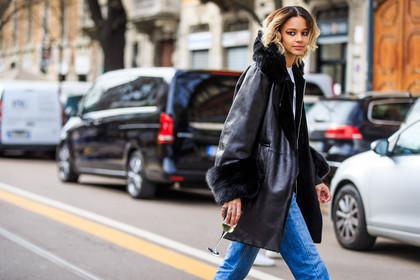 atmosphere details, AUTUMN WINTER 2016-2017, AW 16-17, black coat, black fur, black jacket, blue denim, denim pants, detail, drawings, dyed hair, eyeshadow, FALL WINTER 2016-2017, fashion week, frenchystyle, fur coat, fur jacket, FW, FW 16-17, horizontal, jeans, jonathan paciullo, leather coat, leather jacket, leona binx walton, LFW, LONDON, MENSWEAR, model, street style, trousers