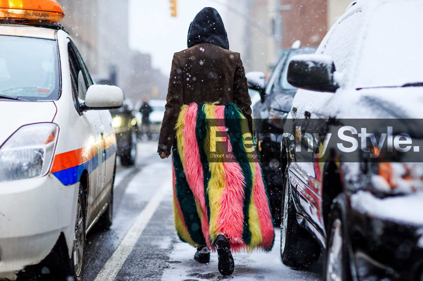 adidas, atmosphere details, AUTUMN WINTER 2016-2017, AW 16-17, black, black sneakers, brown, brown jacket, detail, emerald, fashion week, frenchystyle, fur coat, fuschia, FW, FW 16-17, green, green fur, hood, horizontal, jonathan paciullo, leather coat, leather perfecto, leather sneakers, long coat, nasiba adilova, NEW YORK, NYFW, pink, pink fur, street style, suede perfecto, superstar sneakers, woman, yellow, yellow fur