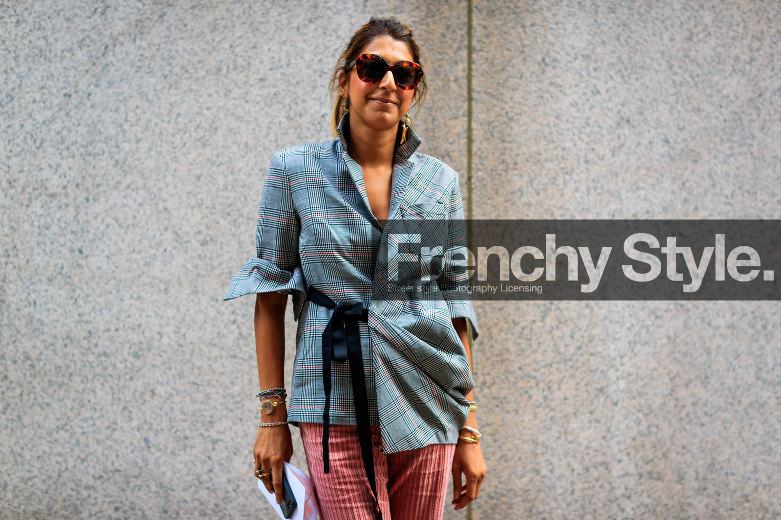 atmosphere details, blazer, checked jacket, corduroy, detail, fashion week, frenchystyle, FW, graphic jacket, grey jacket, horizontal, jonathan paciullo, NEW YORK, NYFW, pink pants, plaid, printed jacket, SPRING SUMMER 2018, SS 18, street style, sunglasses, trousers
