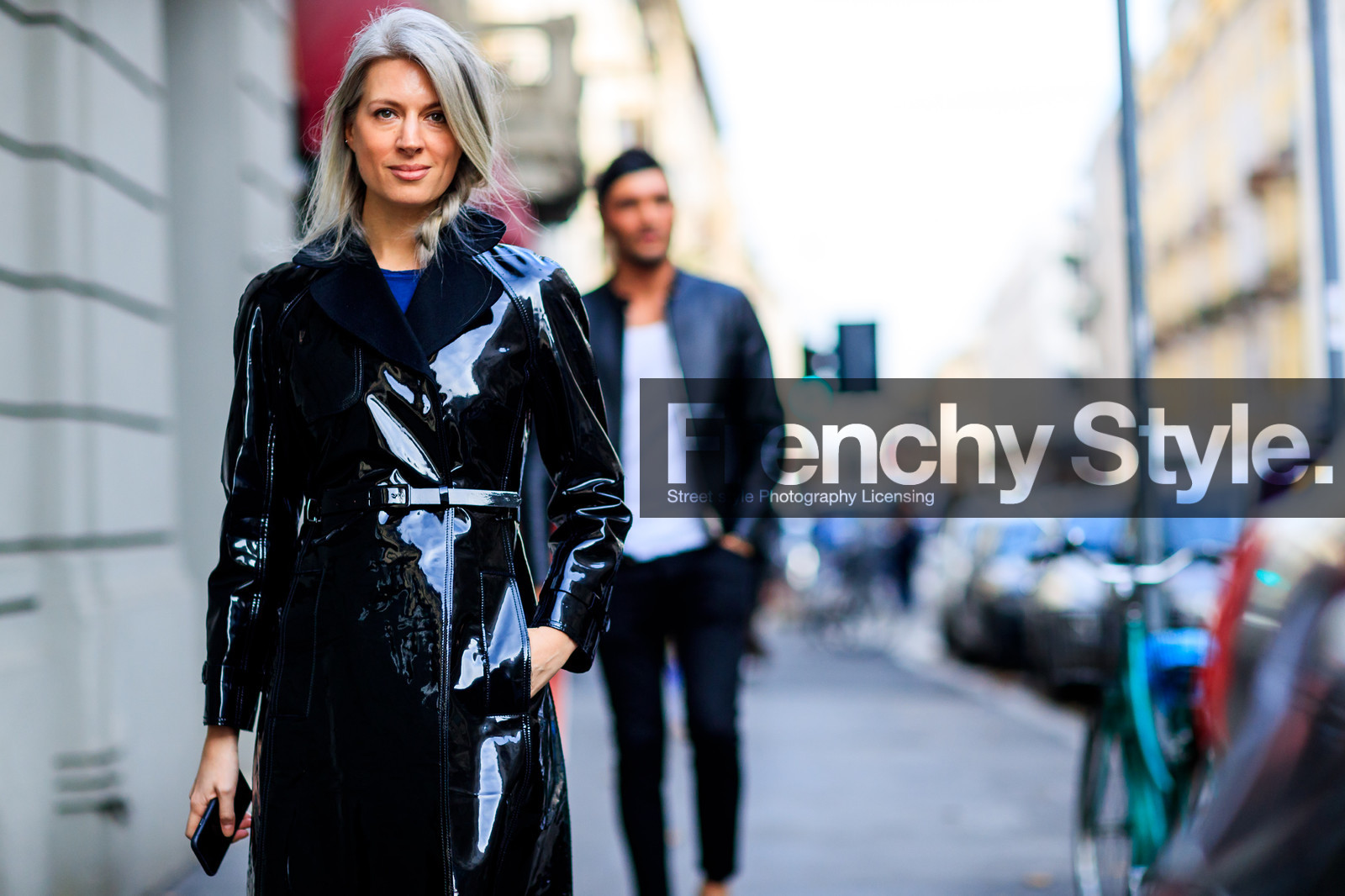 atmosphere details, AUTUMN WINTER 2017-2018, AW 17-18, belted coat, black coat, detail, FALL WINTER 2017-2018, fashion week, frenchystyle, FW, FW 17-18, horizontal, jonathan paciullo, MFW, MILAN, street style, trench coat, varnished leather, vinyl