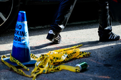 black pants, vinyl pants, black sneackers, adidas sneakers, superstar sneakers, close up detail, shoes detail, fashion week, frenchystyle, FW, jonathan paciullo, street style, FALL WINTER 2020-2021, AUTUMN WINTER 2020-2021, FW 20-21, horizontal, atmosphere details, detail, NYFW, NEW YORK