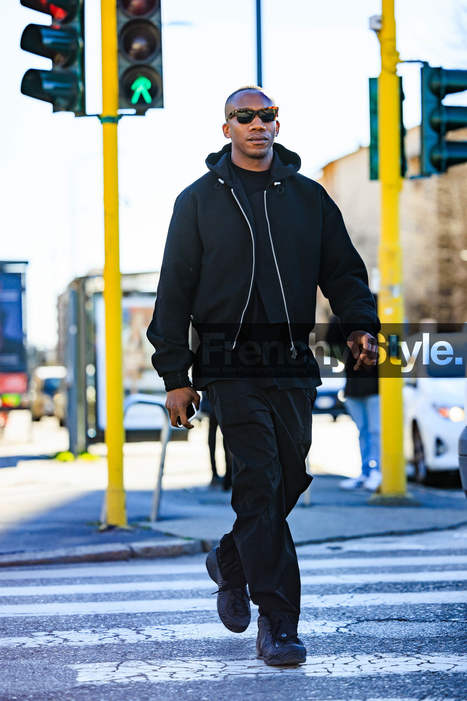 total black look, tortoise sunglasses, fashion week, frenchystyle, FW, jonathan paciullo, street style, vertical, full length