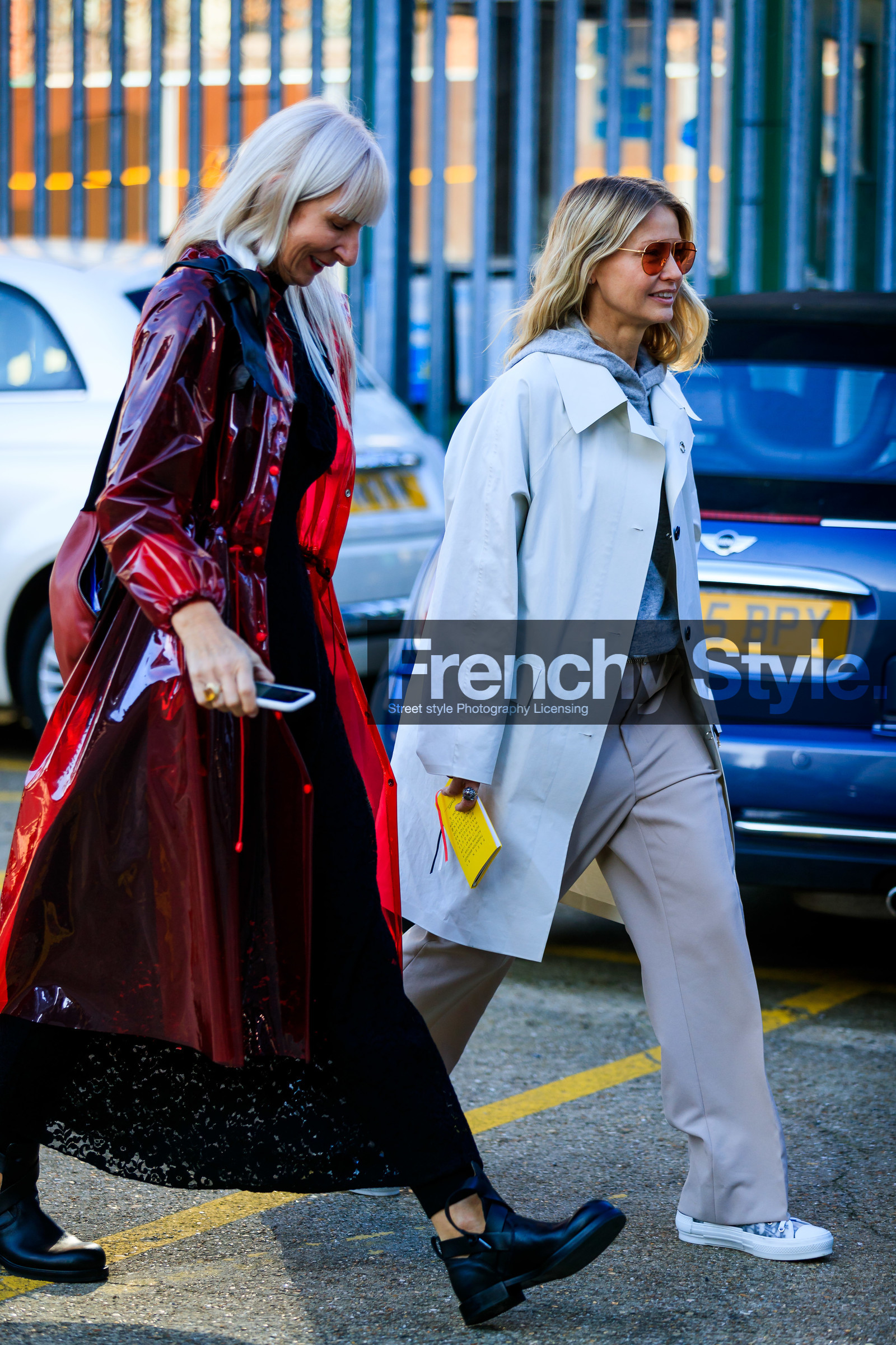 beige pants, black dress, black shoes, christian dior, graphic jacket, grey sweater, holli rogers, hoodie, leather shoes, printed jacket, rain coat, red coat, sunglasses, trousers, white coat, white sneakers, LONDON, LFW, fashion week, frenchystyle, FW, jonathan paciullo, street style, AUTUMN WINTER 2019-2020, AW 19-20, FW 19-20, FALL WINTER 2019-2020, vertical, atmosphere details, detail