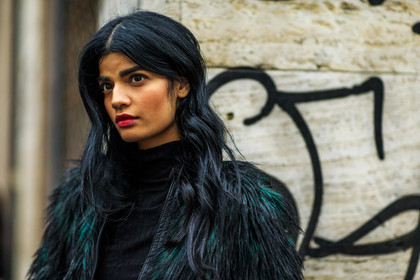 atmosphere details, AUTUMN WINTER 2016-2017, AW 16-17, Bhumika Arora, black fur, black jacket, detail, FALL WINTER 2016-2017, fashion week, frenchystyle, fur jacket, FW, FW 16-17, green fur, horizontal, jonathan paciullo, LFW, LONDON, long hair, MENSWEAR, model, street style