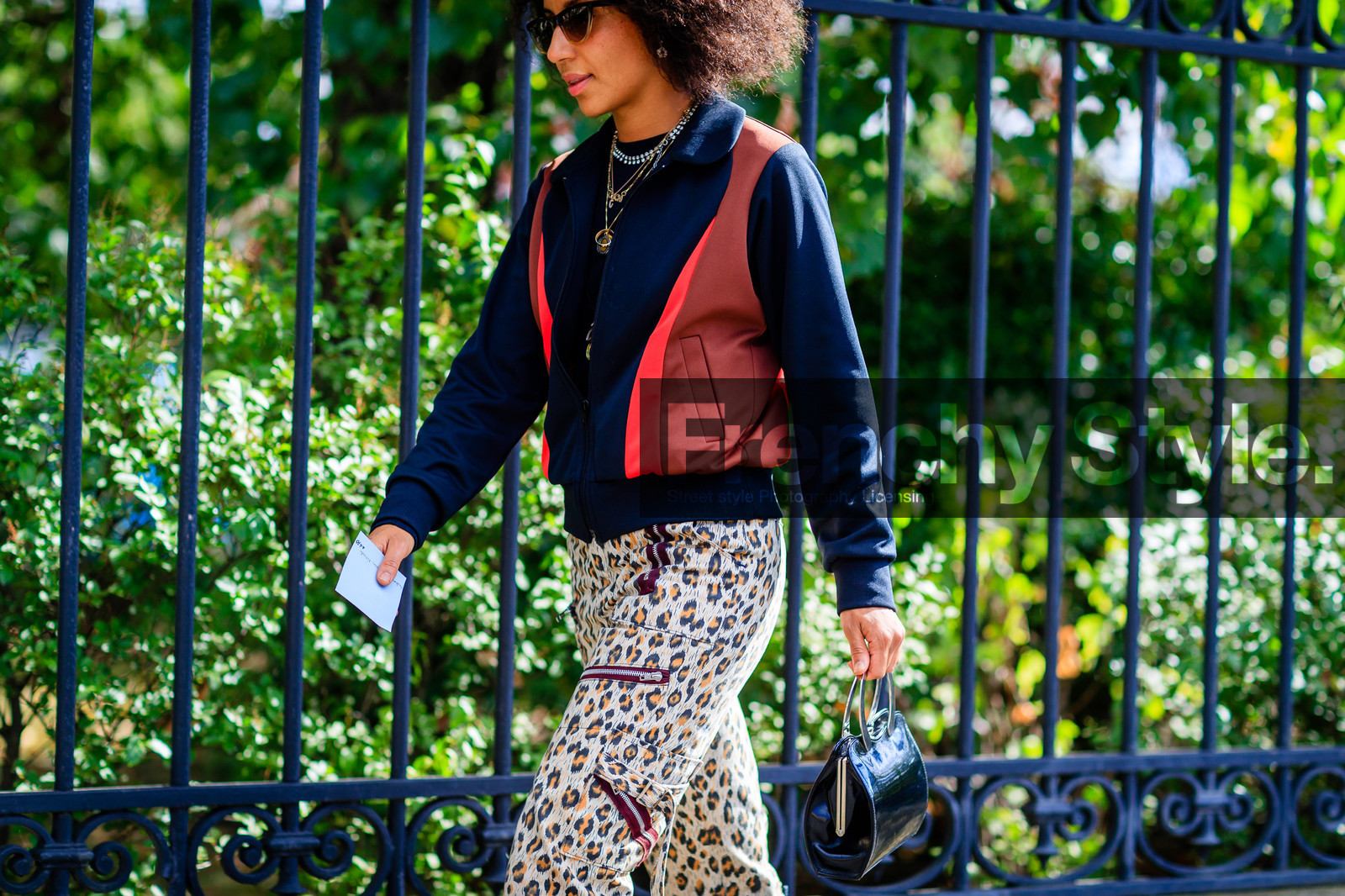 animal print, atmosphere details, black bag, black jacket, detail, fashion week, frenchystyle, FW, horizontal, jonathan paciullo, leather bag, leopard print, PARIS, PFW, printed jacket, printed pants, red jacket, SPRING SUMMER 2017, SS 17, street style, sunglasses, trousers